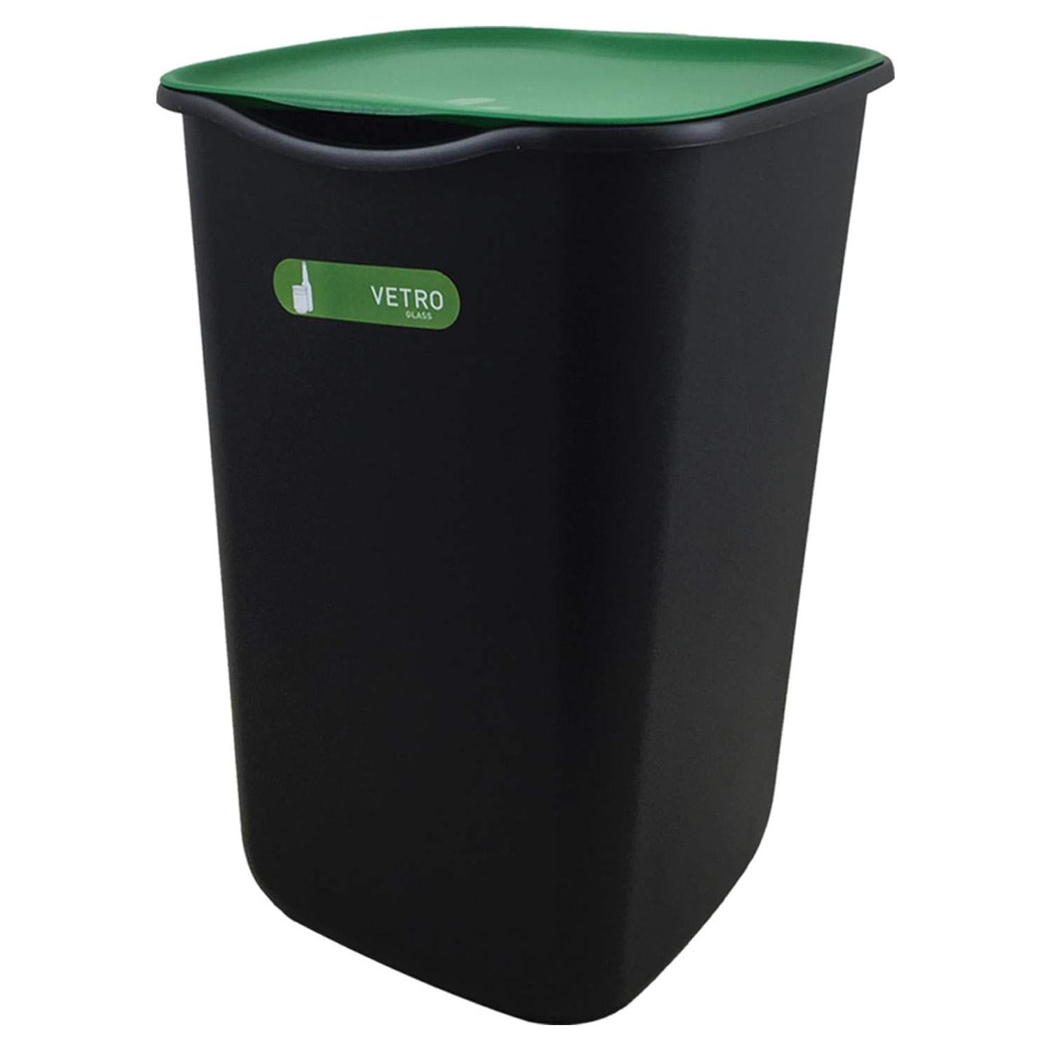 Set 3 pattumiere e bidoni 50L neri resistenti differenziata foto 6